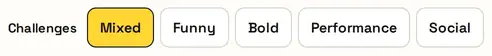 The list buttons for the spicy challenge